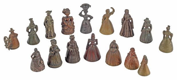 (16) COLLECTION OF CAST METAL FIGURAL BELLS
