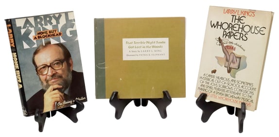 (3) LARRY L. KING SIGNED BOOKS, 1 ENCINO PRESS 'TERRIBLE NIGHT SANTA GOT LOST'