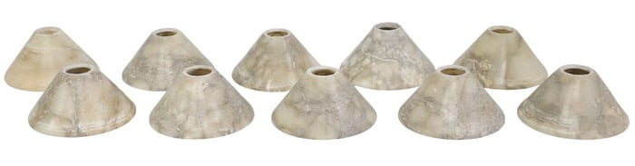 (10) CONICAL ALABASTER CHANDELIER SHADES, NEVER USED