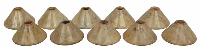 (10) CONICAL ALABASTER CHANDELIER SHADES, NEVER USED