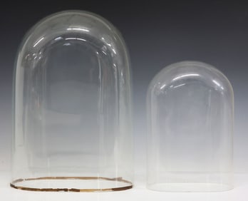 (2) GLASS DISPLAY DOMES OR CLOCHES