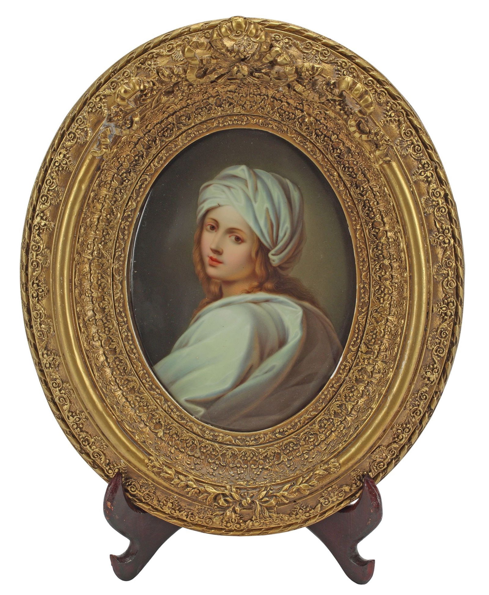 FRAMED BERLIN (K.P.M.) PORCELAIN PORTRAIT PLAQUE BEATRICE CENCI