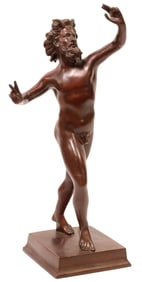 GRAND TOUR STYLE BRONZE MODEL OF THE DANCING FAUN OF POMPEII