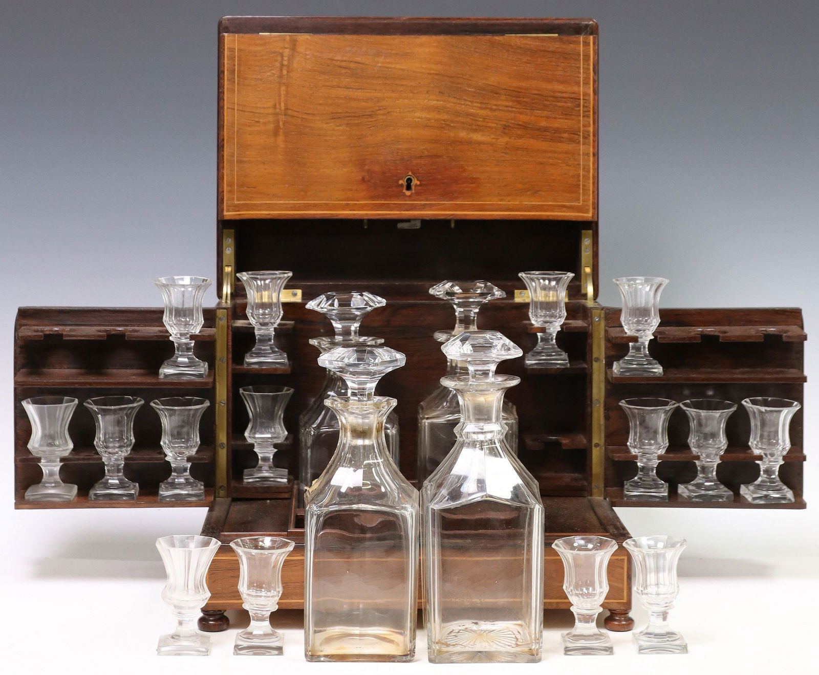 FRENCH NAPOLEON III PERIOD INLAID ROSEWOOD CAVE A LIQUEUR (1 of 6)