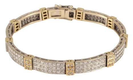 ESTATE 18KT BICOLORED GOLD & 4.00CTTW DIAMOND BRACELET