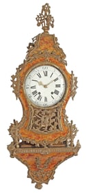 SWISS 'VERNIS MARTIN' STRIKING CLOCK ON WALL BRACKET