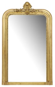 FRENCH LOUIS PHILIPPE PERIOD GILTWOOD WALL MIRROR, 57.75"H