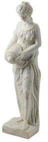CLASSICAL STYLE MARBLE SCULPTURE WATER BEARER, 48"