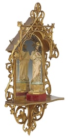 SPANISH SANTO SACRED HEART OF JESUS IN GILTWOOD WALL NICHO