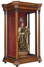 SPANISH SANTO OUR LADY OF MOUNT CARMEL IN CAPILLA CABINET