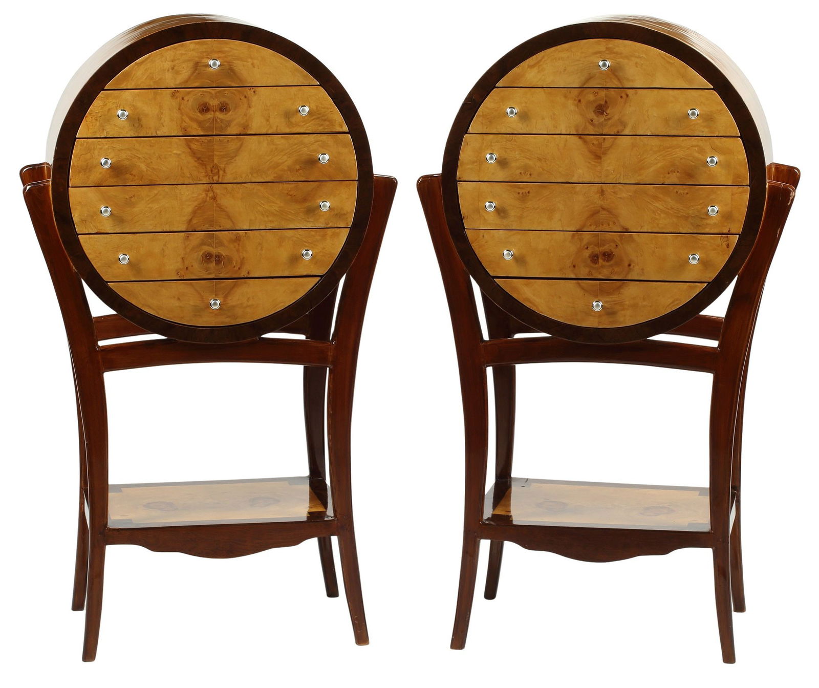 (2) ART DECO STYLE BARREL-FORM CHESTS ON STANDS (1 of 5)
