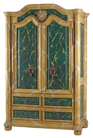 CONTINENTAL POLYCHROME MARBLEIZED ARMOIRE