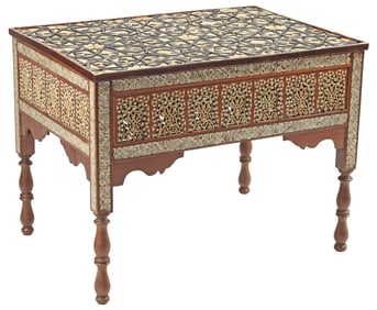 MOORISH STYLE BONE & MOP-INLAID TABLE