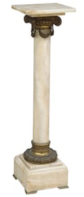 FRENCH BRONZE-MOUNTED ONYX COLUMN PEDESTAL
