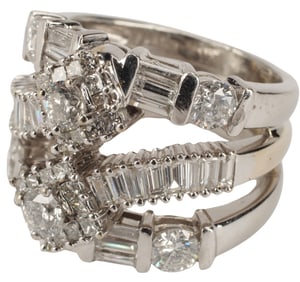 ESTATE PLATINUM & 18K WHITE GOLD 2.83CTTW DIAMOND RING