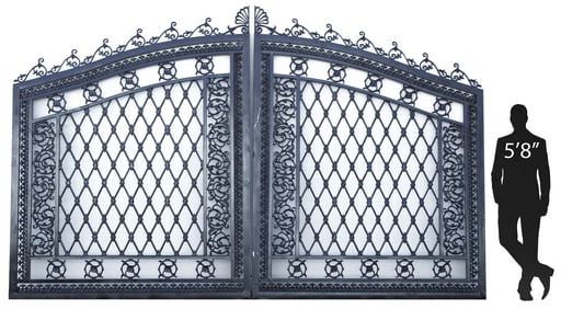 MONUMENTAL CAST IRON ESTATE GATES