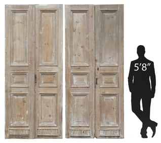 MONUMENTAL ARCHITECTURAL SCRUBBED PANELED DOORS, 99"H