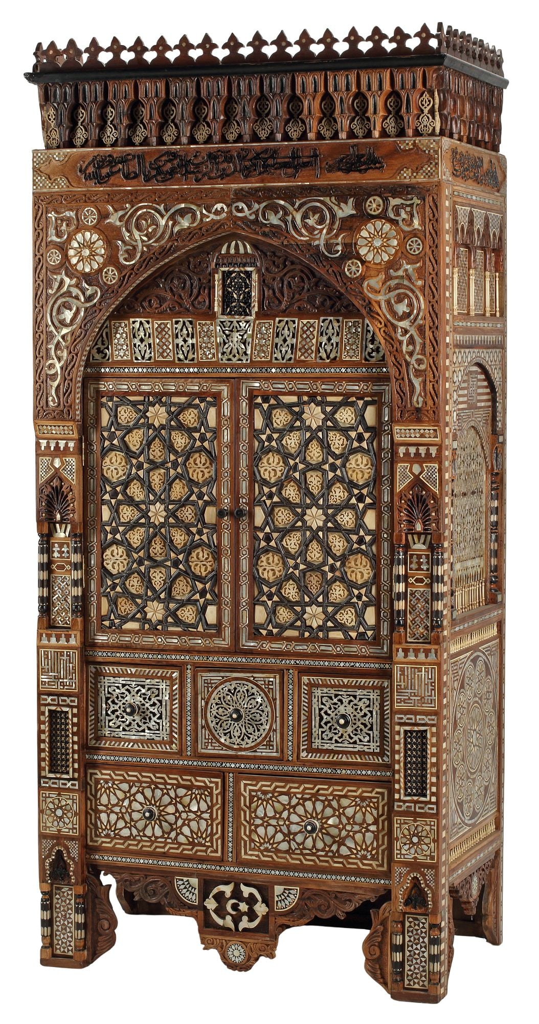 MOORISH STYLE INLAID TWO-DOOR CABINET (1 of 8)