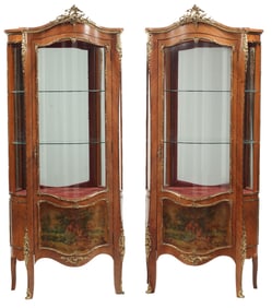 (2) LOUIS XV STYLE 'VERNIS MARTIN' ORMOLU MOUNTED VITRINES