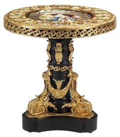 LARGE ORMOLU & PORCELAIN-MOUNTED GUERIDON