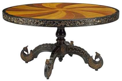 ANGLO-COLONIAL STYLE INLAID CENTER TABLE