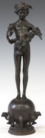 FREDERICK MACMONNIES (1863-1937) H. ROUARD BRONZE, 'PAN OF ROHALLION'