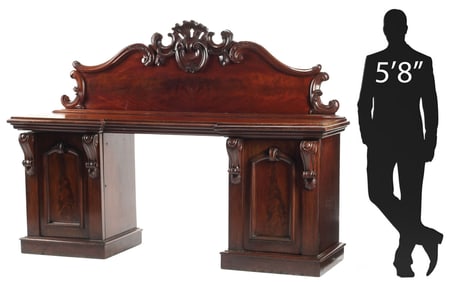 ENGLISH WILLIAM IV MAHOGANY PEDESTAL SIDEBOARD