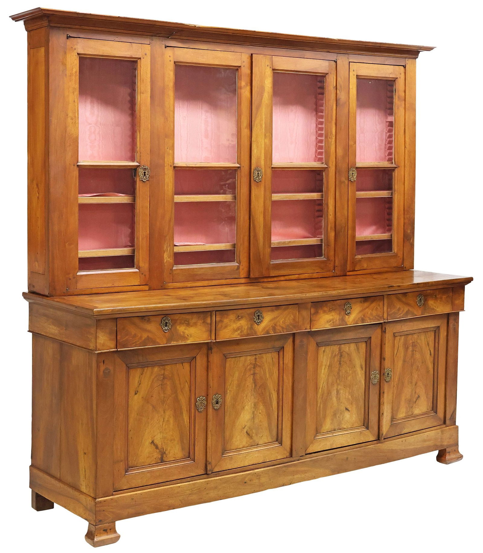 FRENCH LOUIS PHILIPPE BURLED WALNUT DISPLAY BOOKCASE (1 of 6)