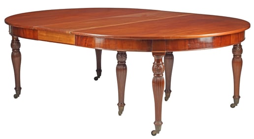 LOUIS PHILIPPE STYLE MAHOGANY EXTENSION TABLE WITH (4) LEAVES