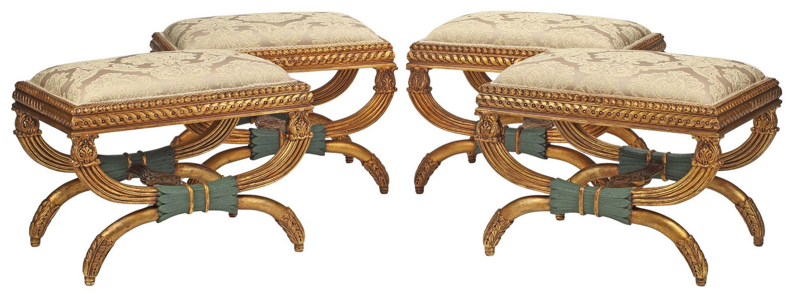 (4) NEOCLASSICAL STYLE PARCEL GILT TABOURETS / STOOLS (1 of 4)