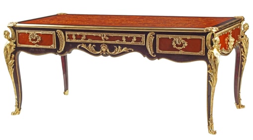 LOUIS XV STYLE ORMOLU-MOUNTED MARQUETRY BUREAU PLAT