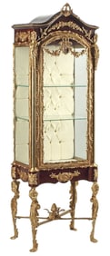 LOUIS XV STYLE ORMOLU-MOUNTED & GLAZED VITRINE DISPLAY CABINET
