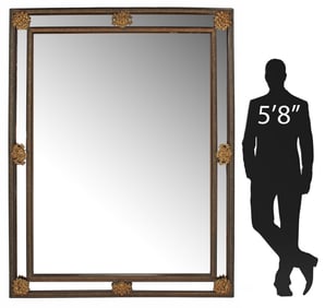 MONUMENTAL LOUIS XVI STYLE ORMOLU-MOUNTED MIRROR, 86" x 68"