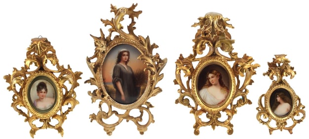 (4) BERLIN (K.P.M.) STYLE PORCELAIN PORTRAIT PLAQUES