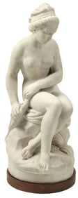 LORENZO DAL TORRIONE (20TH C.) CULTURED MARBLE SCULPTURE, DIANA AT HER BATH
