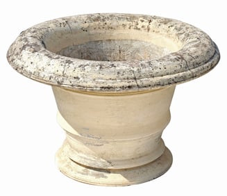 LARGE CAST-CONCRETE PAINTED GARDEN JARDINIERE/ PLANTER