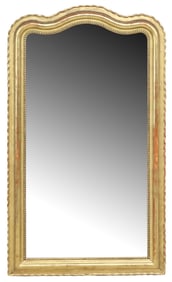 FRENCH LOUIS PHILIPPE PERIOD GILTWOOD MIRROR, 63" X 34"