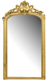 MONUMENTAL FRENCH LOUIS XV STYLE GILT MIRROR, 83" X 45"