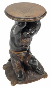 VENETIAN PARCEL-GILT FIGURAL PEDESTAL TABLE