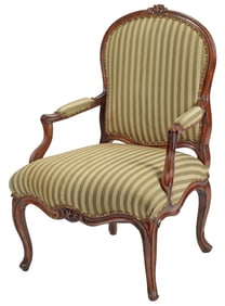 FRENCH PROVINCIAL LOUIS XV UPHOLSTERED FAUTEUIL