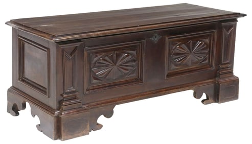 ITALIAN RENAISSANCE REVIVAL CARVED WALNUT CASSONE CHEST