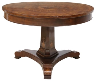 ITALIAN FINELY INLAID PARQUETRY PEDESTAL TABLE