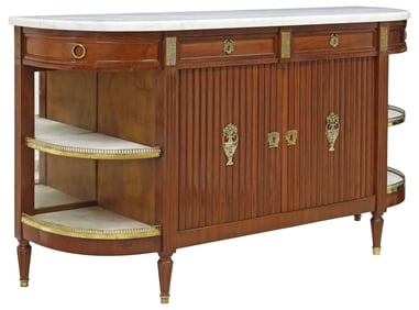 FRENCH LOUIS XVI STYLE MAHOGANY COMMODE A L'ANGLAISE