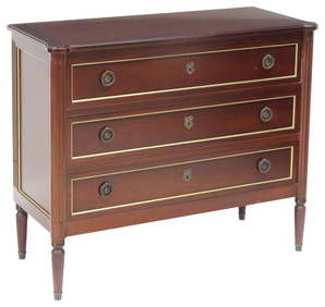 FRENCH LOUIS XVI STYLE MAHOGANY COMMODE (1 of 5)