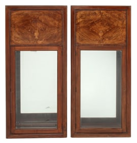 (2) CONTINENTAL INLAID WALL-MOUNTED VITRINE CABINETS