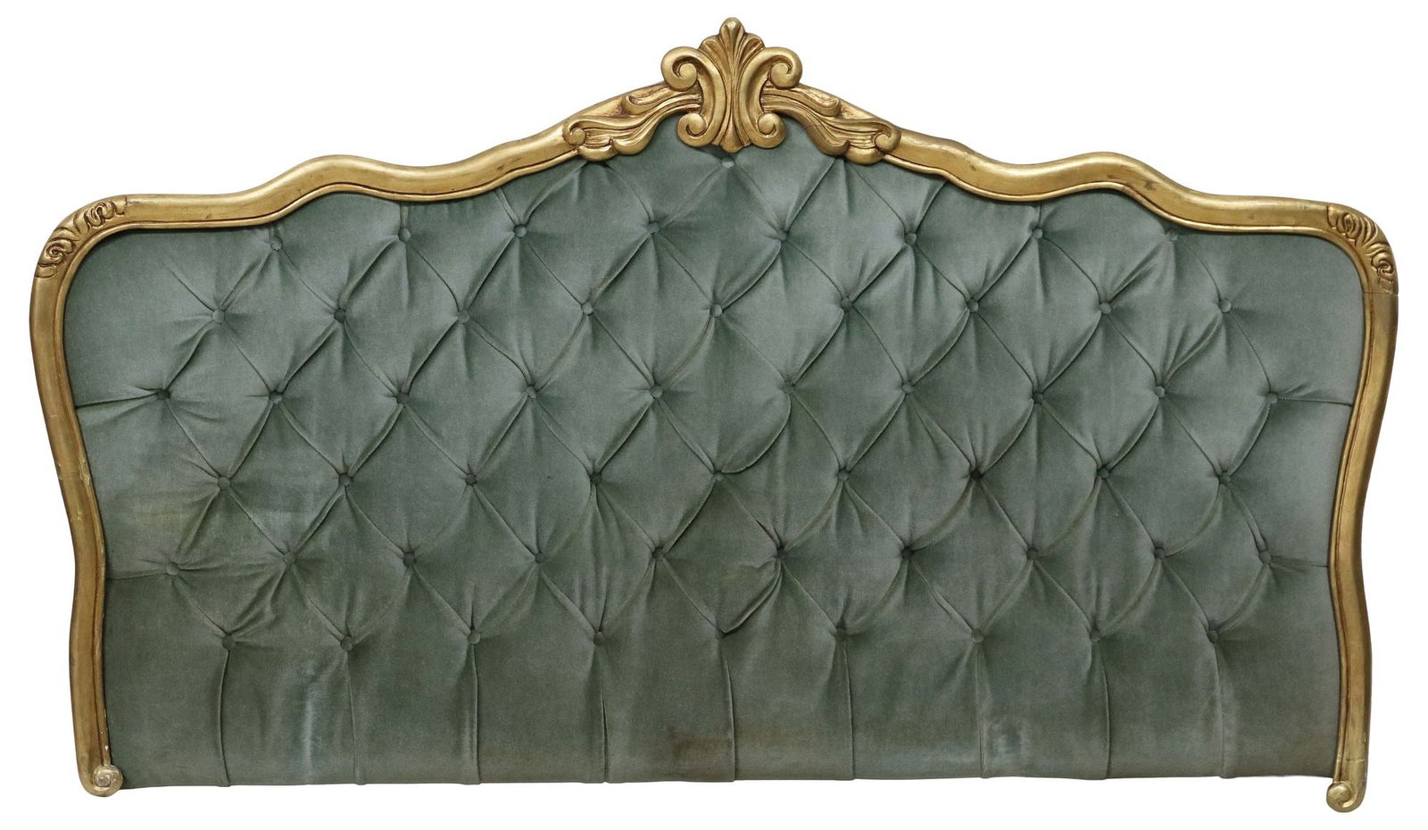 ITALIAN LOUIS XV STYLE UPHOLSTERED GILTWOOD HEADBOARD (1 of 4)
