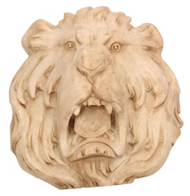 ARCHITECTURAL CARVED MARBLE LION MASK
