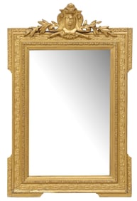 FRENCH LOUIS XVI STYLE GILT PAINTED WALL MIRROR