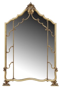 FRENCH LOUIS XV STYLE GILTWOOD CUSHION MIRROR, 55.75"H