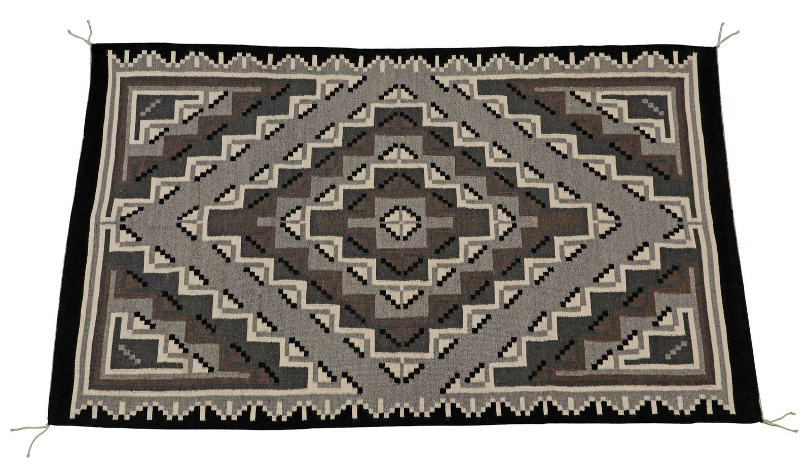 BETTY MORGAN NAVAJO TWO GREY HILLS WOVEN RUG, 5' X 3' (1 of 4)